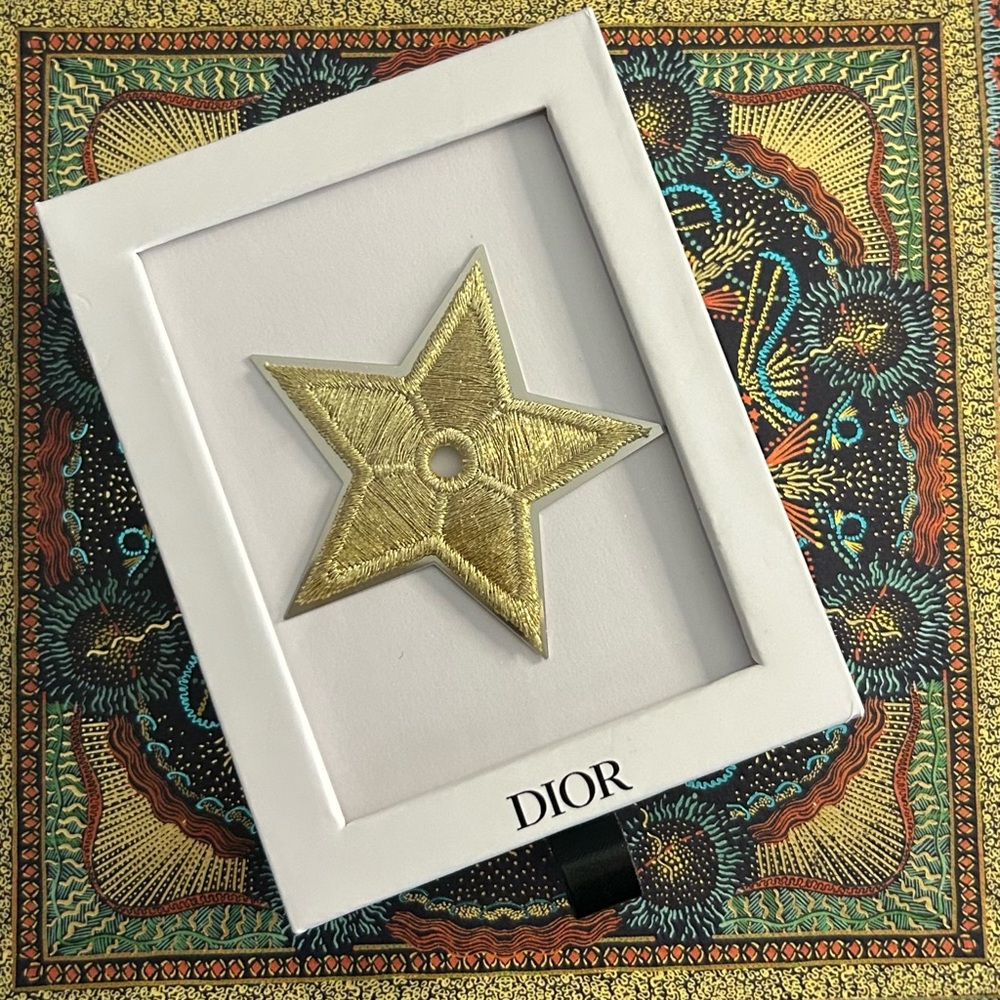 Christian Dior Star Embroidery with Box and Cards NIB
